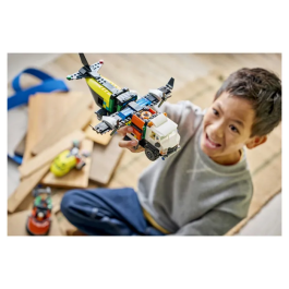 LEGO City 3-en-1 Avion, Camion d'Assistance et Aéroglisseur Modulable Jouet de Construction 60505