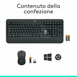 clavier et souris Logitech 920-008679 Italien QWERTY Blanc Noir