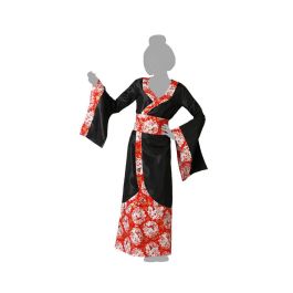 Kimono Noir Femme Adulte Taille M-L - Déguisement Geisha pour Carnaval, Nouveauté 2023, Polyester