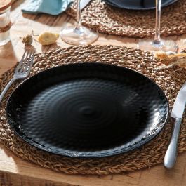 Plato Llano Vidrio Pampille Negro Luminarc 25 cm