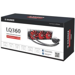 Xilence Performance A+ XC978 - Refroidisseur de liquide tout-en-un pour processeur, ventilateur 12 cm, 3 ventilateurs, radiateur en aluminium, noir et rouge