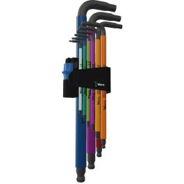 Wera 05022210001 Set de clés Allen hexagonales forme L Blacklaser, 9 pièces (1,5-10 mm), acier inoxydable oxydation noire, étui inclus