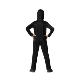 Déguisement Enfant Squelette Luminescent avec Masque - Effet Fluorescent Noir - Taille 3-4 Ans - Polyester Noir - Halloween