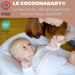 BEABA Cocoonababy - Cocon ergonomique bébé en mousse haute résilience, lavable machine, de la naissance à 3 mois, Lin naturel