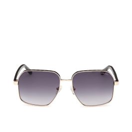 Guess Lunettes de soleil femme GU00107 05B carrées noir monture métal, verres gris dégradé 58mm