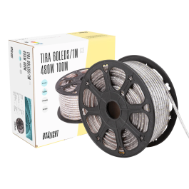 BX3 BX3-2203528-60100MCW: Bande LED 480W 24000lm 6000K IP65, 100m 60 LED/m SMD3528 220V, 40000h, pour intérieur et extérieur