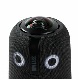 Owl Labs Meeting Owl 4+ - Caméra de vidéoconférence intelligente 4K 360° avec micro et haut-parleur - Certifié Microsoft Teams - Charbon de bois