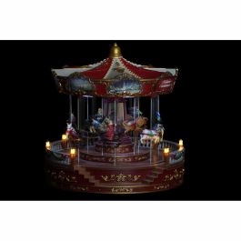 Décorations de Noël DKD Home Decor Lumière LED Mouvement Musical Multicouleur PVC Résine 30 x 30 x 30 cm