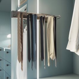 Emuca Porta cravates latéral extractible Quartz, Plastique et Aluminium, Titane