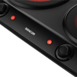 Sencor SCP 2263BK Plaque de cuisson infrarouge, 2 foyers en verre céramique (19 cm), 2400 W, noir