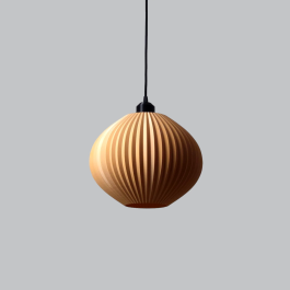 Lampe suspendue Idali Beige/Fleuron Noir/Câble Noir LED E27