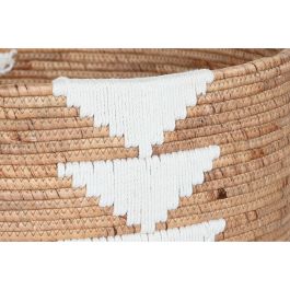 Set de basket DKD Home Decor Blanc Naturel Corde Herbier marin (3 Pièces)
