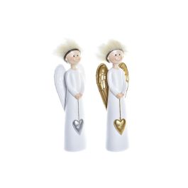 Décorations de Noël DKD Home Decor Résine Ange (7,5 x 5 x 21,5 cm) (2 Unités)