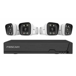 Foscam FN9108E-B4-2T Kit de vidéosurveillance avec enregistreur - 4 caméras dômes extérieures 5MP, filaire, résolution 5MP, vision nocturne 20m, IP66, 2 To de stockage