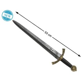Épée courte médiévale de 53 cm avec poignée dorée pour guerrier, accessoire pour déguisement de chevalier ou fête médiévale Precio: 3.696. SKU: B1E8XV4Z7E