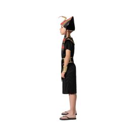 Déguisement d'Égyptien Pharaon pour Garçon 3-4 Ans Noir - Costume de Fête pour Enfant avec Tunique, Accessoire de Tête, Ceinture et Bracelets