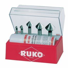Jeu de fraises à chanfreiner (Fraises à chanfreiner) RUKO 102142T DIN 335 Acier rapide (AR) 5 Pièces