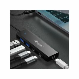 EQUIP Hub USB 3.2 Gen 1 (3.1 Gen 1) Type-C vers 3x USB-C et 2x USB-A, 5Gbps, Noir, 128964