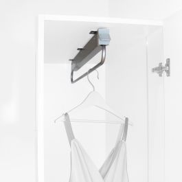 Emuca Porte-vêtements extractible pour armoire grande profondeur Self, 800, Peint en aluminium, Acier et Plastique.