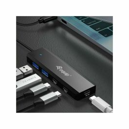 EQUIP Hub USB 3.2 Gen 1 (3.1 Gen 1) Type-C vers 3x USB-C et 2x USB-A, 5Gbps, Noir, 128964