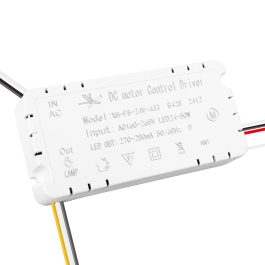 Ventilateur DC Blanc 59W 107cm 4 Pales Déployables avec Lumière LED 3 Températures (3000-4000-6000K) 6980lm, Fonction Été-Hiver, Intensité Réglable, Télécommande Incluse