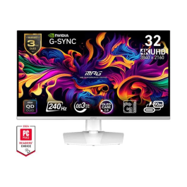 MSI Ecran Gaming MPG 321URXW QD-OLED 32" 4K UHD 240 Hz 0.03 ms Dalle QD-OLED HDR True Black, USB-C 90W, KVM, Ajustable en Hauteur, G-Sync Compatible Precio: 1179.9500004. SKU: B1CTQHW6VL