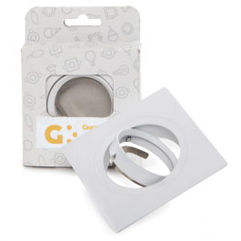 Aro Downlight Basculant Carré en Aluminium Blanc 83/83mm