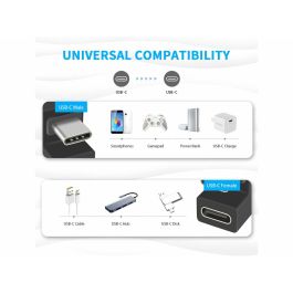 EQUIP Adaptateur USB-C vers USB-C 10Gbps 100W PD, Lot de 2, Noir