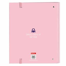 Reliure à anneaux Benetton Vichy Rose clair A4