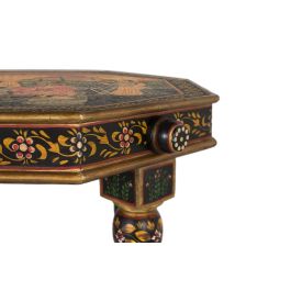 GINER Y COLOMER - Table d'appoint octogonale en bois de manguier avec peinture décorative à la main - Buffet multicolore, Hauteur: 37 cm, Diamètre de la table: 8 cm