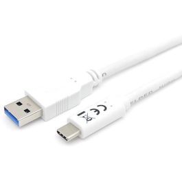 Equip Kabel USB-A 3.2 -> C St/St 1.00m 3A/20V ws
