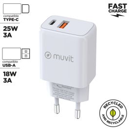 Chargeur mural Muvit for Change MC-215 Blanc 18 W 25 W