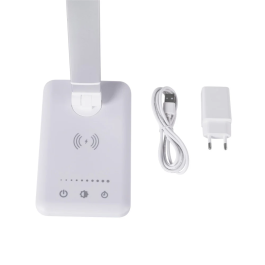 Lampe de Bureau LED avec Chargeur sans Fil 6W 420Lm CCT, Luminosité Réglable, Ports USB Multiples, Design Minimaliste