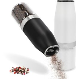 Ade Jeu de 2 moulins électriques MILL Verre/Synthétique Blanc et Noir Hauteur 18,3 cm ADE4262379094622