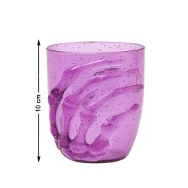 Verre à fête 10x9 cm couleur violet avec décoration squelette et paillettes brillantes pour Halloween, événements gothiques Precio: 10.5. SKU: B1B2MDC5HF