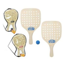 Raquettes de Plage avec Balle Sport Aktive 12 mm Bleu Orange 22 x 1 x 39 cm