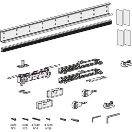 TERNO MAGIC2 Kit pour porte coulissante - Longueur 1800mm - Charge Max 80Kg - Système invisible en bois