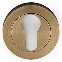 BYP Cylindre de serrure rond Zamak modèle Yale Ø50 nickel satiné, cuir et noir mat finition cuir