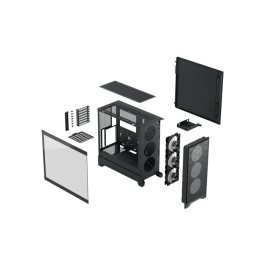 Fractal Design Pop 2 Air TG RGB - Boîtier PC ATX Noir avec 3 ventilateurs - Maille avant/supérieure pour flux d'air optimisé - Prise en charge GPU 416mm et radiateurs 360mm