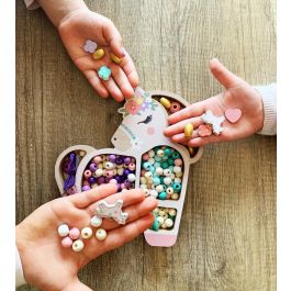 Coffret de perles en bois - SYCOMORE - Licorne - Des 4 ans