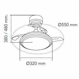 Ventilateur de Plafond avec Lumière CristalRecord Argenté 35 W (3000 K) (4000 K)