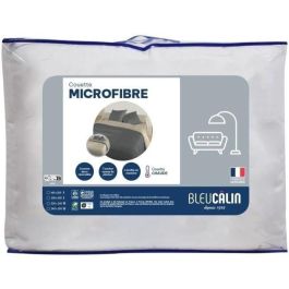 Couette microfibre - 240 x 220 cm - BLEU CALIN - Chaude - 400 g/m² - Bicolore Graphite / Chamois