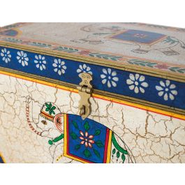 GINER Y COLOMER Coffre en Bois de Mango Multicolore Peint à la Main - Grande Capacité de Rangement - Dimensions: 60 x 33 x 36 cm