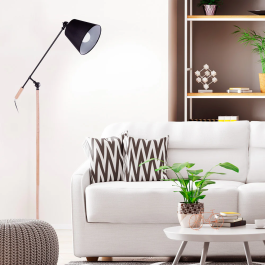 Lampe sur pied Aaron SKD-F005-B, design nordique, finition de qualité, pour ampoule E27