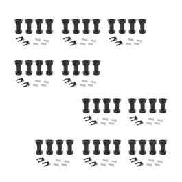 Emuca Lot de 10 kits de pieds de réglage pour meubles Bone, avec base pré-assemblée, hauteur 100mm, réglable 98-115mm, Plastique, Noir