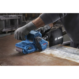 Bosch Professional Ponceuse à bande filaire GBS 750 230V 850W (200-420 m/min) avec bande abrasive et sac à poussière pour bois et métal