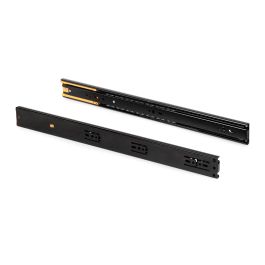 Emuca Lot de 5 jeux de Coulisses pour tiroirs, roulement à billes, hauteur 45mm, profondeur 450mm, sortie totale, fermeture amortie, Noir