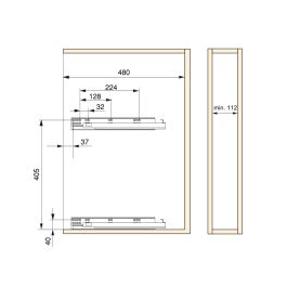 Emuca Porte-bouteilles extractible Suprastar avec fermeture amortie, module 150mm, acier, chromé