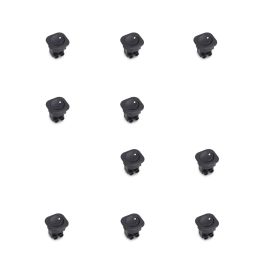 Emuca Lot de 10 interrupteurs à encastrer D21x21, Plastique, Noir