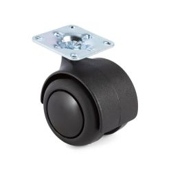 Q&Q Roue Giratoire Onixa Ø50mm Noir Plastique Anneau Caoutchouc